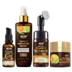 WOW Skin Science Ultimate Vitamin C Skin Care Kit - Consists Brightening Vitamin C -Foaming Face Wash with Brush | Mist Toner | Face Serum | Face Cream. No Parabens, Silicones, Color - 430mL - Fast UK Delivery