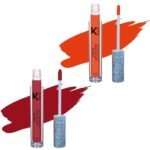 KINDED Liquid Lip Colour Vitamin E Enriched No Transfer Waterproof Long Stay Lipsticks Lip Gloss Set for Girls Women (Pack of 2, 6 ml each, Matte Finish, Shades Sangria Orange & More Maroon) - Fast UK Delivery