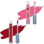 KINDED Liquid Lip Colour Vitamin E Enriched No Transfer Waterproof Long Stay Lipsticks Lip Gloss Set for Girls Women (Pack of 2, 6 ml each, Matte Finish, Shades Barbie Pink & More Maroon) - Fast UK Delivery