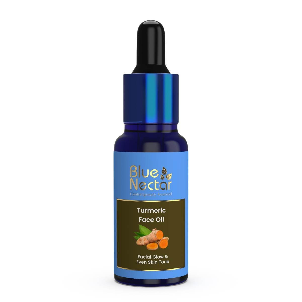 uk61iNsiWaXPL-1.jpg Blue Nectar Turmeric Face Serum for Glowing Skin | Plant Based Face Oil for Glowing Skin | Tan Removal Skin Brightening Serum for Face (16 Herbs, 30 ml) - Image 1