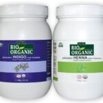 INDUS VALLEY 100% Organic Indigo Leaf Powder Jar with Henna Leaf Powder Jar - (400g+500g=900g) - Fast UK Delivery