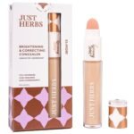 Just Herbs Concealer for Face Makeup With Liquorice Root Dewy Finish, Full Coverage Ultra Blendable Dark Circle Spot Brightening and Correcting Concealer 6ml (Ivory) - Fast UK Delivery