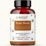 Rooted Actives Brain Boost supplement for Focus, Memory, Brain wellness | 60 Veg Caps of 500 mg each. Lions Mane mushroom with brain boosting herbs - Fast UK Delivery