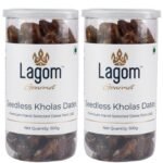 Lagom Gourmet Seedless Kholas Dates 1 kg | All Natural | No Preservatives | No Added Sugar | Gluten Free | Vegan | Plant Based | Non GMO | Dates Dry Fruits | Khajur | Khajoor | Khejur - Fast UK Delivery
