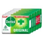 Dettol Original Germ Protection Bathing Soap bar, 125gm (Buy 4 Get 1 Free) - Fast UK Delivery