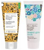 Aroma Magic Mineral Glow Scrub, 100ml and Aroma Magic Sunscreen Sun Block Cream, SPF 30, 50ml - Fast UK Delivery