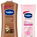 Vaseline Intensive Care 24 hr nourishing Cocoa Glow Body Lotion with Cocoa And Shea Butter- 400 ml & Vaseline Healthy Bright Daily Brightening Body Lotion, 200 ml - Fast UK Delivery