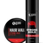 Beardo Strong Hold Hair Styling Kit with Hair Spray 192ml and Crystal Hair Wax 50g | Hair Styling, Hair Setting Spray | Quick Fix | Gift for Brother | Gift For Friend - Fast UK Delivery