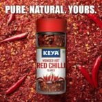 Keya Red Chilli Flakes | Dry Red Chilli Flakes Seasonings | Aromatic Spicy Dried Pizza Pasta Seasoning | Zero added Colours, Fillers, Additives & Preservatives | 100% Natural | 40gm - Fast UK Delivery - Image 3