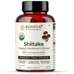 Rooted Shiitake Mushroom 60 Capsules 500 mg | Supports Healthy Cholesterol & Helps BP Levels |Immunity, Heart, Skin & Hair Health & Weight Control - Fast UK Delivery