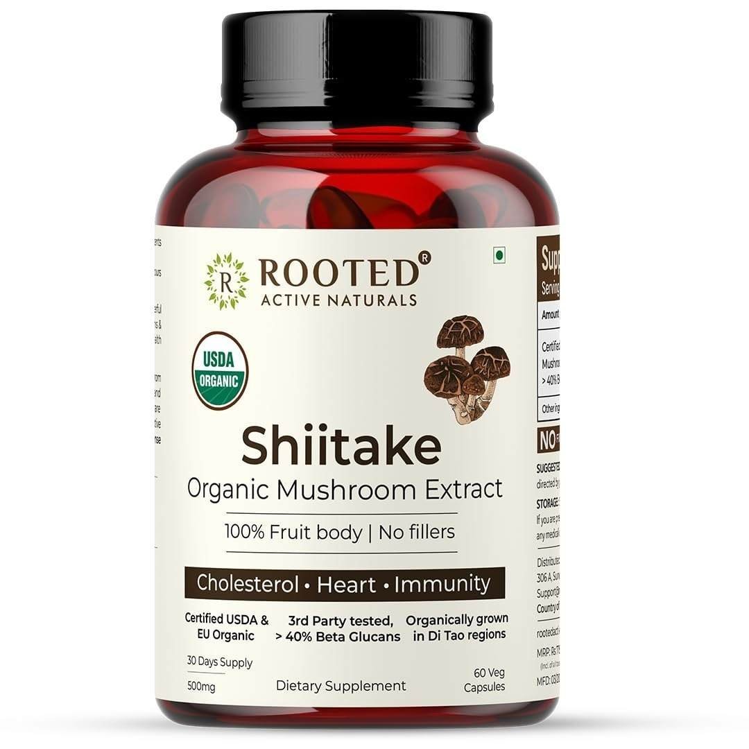 uk61k0myJayrL-1-1.jpg Rooted Shiitake Mushroom 60 Capsules 500 mg | Supports Healthy Cholesterol & Helps BP Levels |Immunity, Heart, Skin & Hair Health & Weight Control - Fast UK Delivery - Image 1