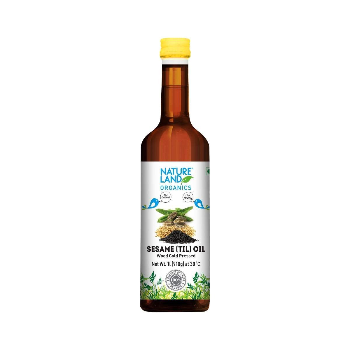 uk61k4dtmNooL-1.jpg Natureland Organics Sesame Oil 1 Ltr - Cold Pressed - Fast UK Delivery - Image 1