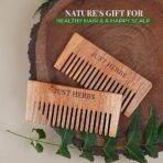 Just Herbs Handmade Wooden Neem Comb for Hair Growth and Hairfall Control for Men & Women - Fast UK Delivery - Image 4