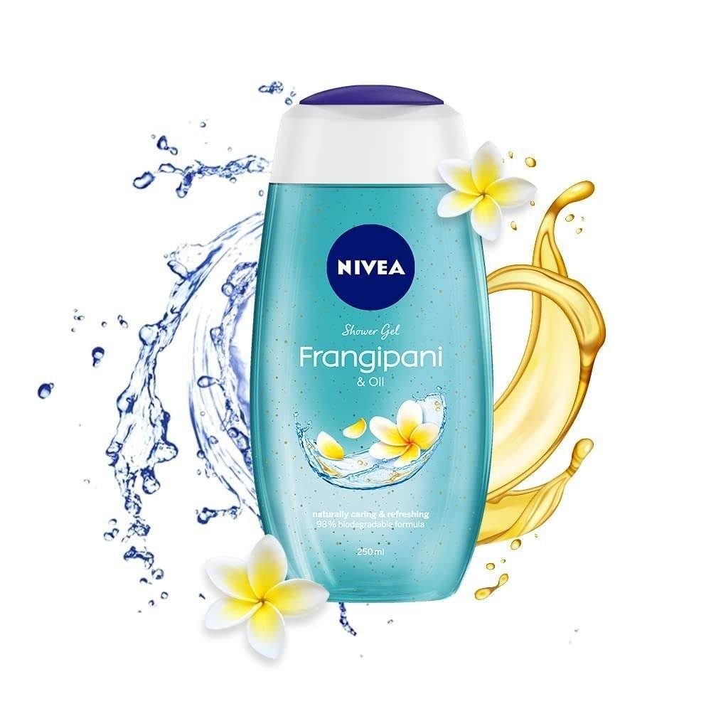 uk61kSNLq5XOL-1-1.jpg NIVEA Frangipani & Oil 250ml Body Wash| Shower Gel with Care Oil Pearls| Refreshing Scent of Frangipani Flower|Clean, Healthy & Moisturized Skin - Fast UK Delivery - Image 1