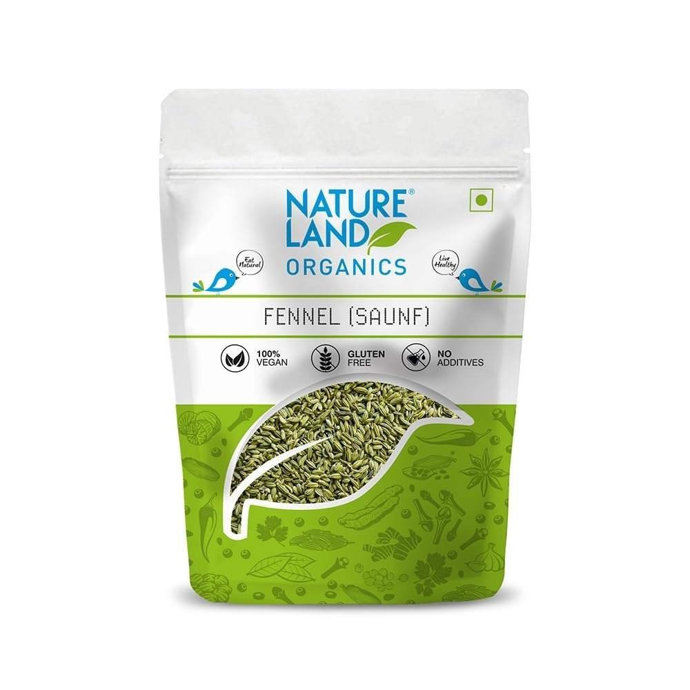 uk61kT3i48YTL-1.jpg Natureland Organics Fennel (Saunf) 100 gm - Organic Saunf - Fast UK Delivery - Image 1