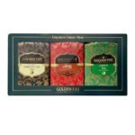 Golden Tips Healthy/Natural and Organic Combo 3-in-1 Tea Box Green Tea, Masala Chai and Darjeeling Tea in Handmade Paper Box (Pac of 3, 50 Gram Each), 150 gram - Fast UK Delivery