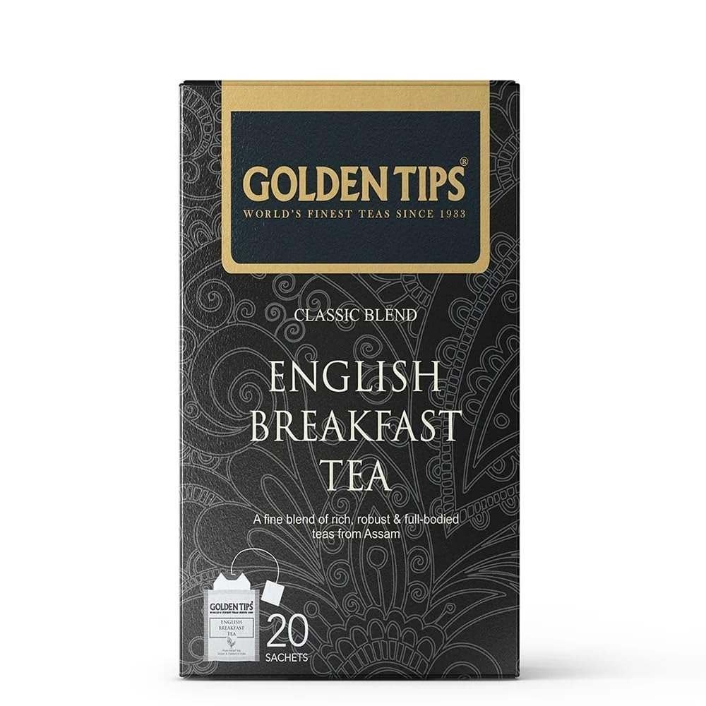uk61khsQW56uL-1-1.jpg Golden Tips Classic Blend English Breakfast Tea Bags | 20 Tea Bags | 40 Grams - Fast UK Delivery - Image 1