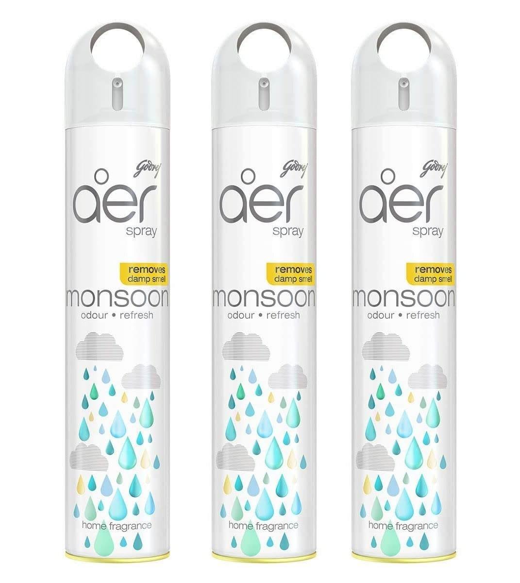 uk61l8eFV4cAL-1-1.jpg Godrej Aer spray, Monsoon Odour Refresh | Remove Damp Smell - Air Freshener for Home & Office | Pack of 3 - Fast UK Delivery - Image 1