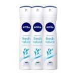 Nivea Female Fresh Natural Deodorant Spray , 150Ml (Pack Of 3) - Fast UK Delivery