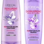L'Oreal Paris Hyaluron Moisture 72H Moisture Filling Shampoo | With Hyaluronic Acid | For Dry & Dehydrated Hair 340ML + Hyaluron Moisture Conditioner 340 mL, Regime Pack of 2 - Fast UK Delivery