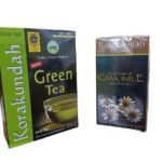 KORAKUNDAH Organic Green Tea 250 g | KORAKUNDAH Camomile Herbal Infusion 25 Dip Bags | Pack of 2 | Total 300g | India's Finest Chamraj Nilgiri Tea - Fast UK Delivery