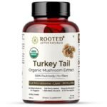 Rooted Active's Turkey Tail mushroom Extract Capsules (90 Veg Caps, 500 mg), USDA & EU Certified Organic| 30% Beta Glucans - Lab verified | Heart health, Stress Relief, Liver support - Fast UK Delivery