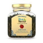 Blue Nectar Green Tea Leaves with Rose for Relaxation | Eco Friendly Glass Jar | 100% Natural, Handpicked from the Himalayas (50 gm + 15 gm Free) - Fast UK Delivery