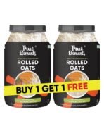 True Elements Rolled Oats 1.2kg (Pack of 2) 100% Whole Grain, High Fiber & Protein Breakfast Cereal - Fast UK Delivery