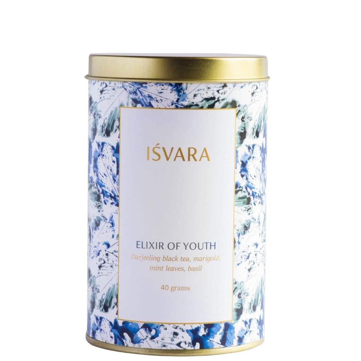 uk61mIGXoSbOL-1.jpg ISVARA Black Tea - Elixir of Youth, Strong, Malty blend of Darjeeling Black Tea, Marigold Petals, Mint, Basil, Rich in antioxidants, Loose tea leaves Good for Detox, skin health 40gm - Fast UK Delivery - Image 1