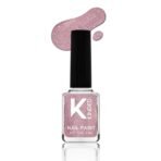 KINDED Nail Paint Long Lasting Lacquer Quick Drying Nail Polish Enamel for Girls Women With One Coat Single Stroke Application (9 ml, Shimmery Finish, Shade 14 Glittery Rose Gold) - Fast UK Delivery