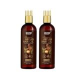 WOW Skin Science Moroccan Argan Hair Oil - WITH COMB APPLICATOR - Cold Pressed - No Mineral Oil & Silicones - 100mL|Pack of 2 - Fast UK Delivery