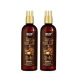 WOW Skin Science Moroccan Argan Hair Oil - WITH COMB APPLICATOR - Cold Pressed - No Mineral Oil & Silicones - 100mL|Pack of 2 - Fast UK Delivery