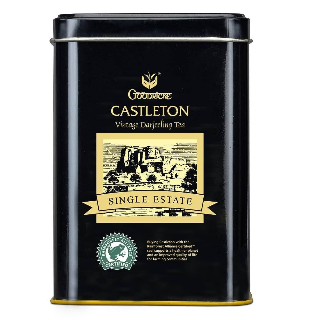 uk61mW485qZWL-1.jpg GOODRICKE Castleton Vintage Darjeeling Tea - 250gm (Pack of 1) | Single Estate Whole Leaf Chai | 100% Organic & Natural Loose Leaves Tea | Premium Black Tea with Rich Taste & Aroma - Fast UK Delivery - Image 1