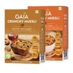Gaia Crunchy Muesli Combo Pack: Fruit & Nut(400 gm) and Nutty Delight(400 gm) - Elevate Your Breakfast with Wholesome Goodness, Variety, and Nutritional Benefits (Super Saver Pack) - Fast UK Delivery