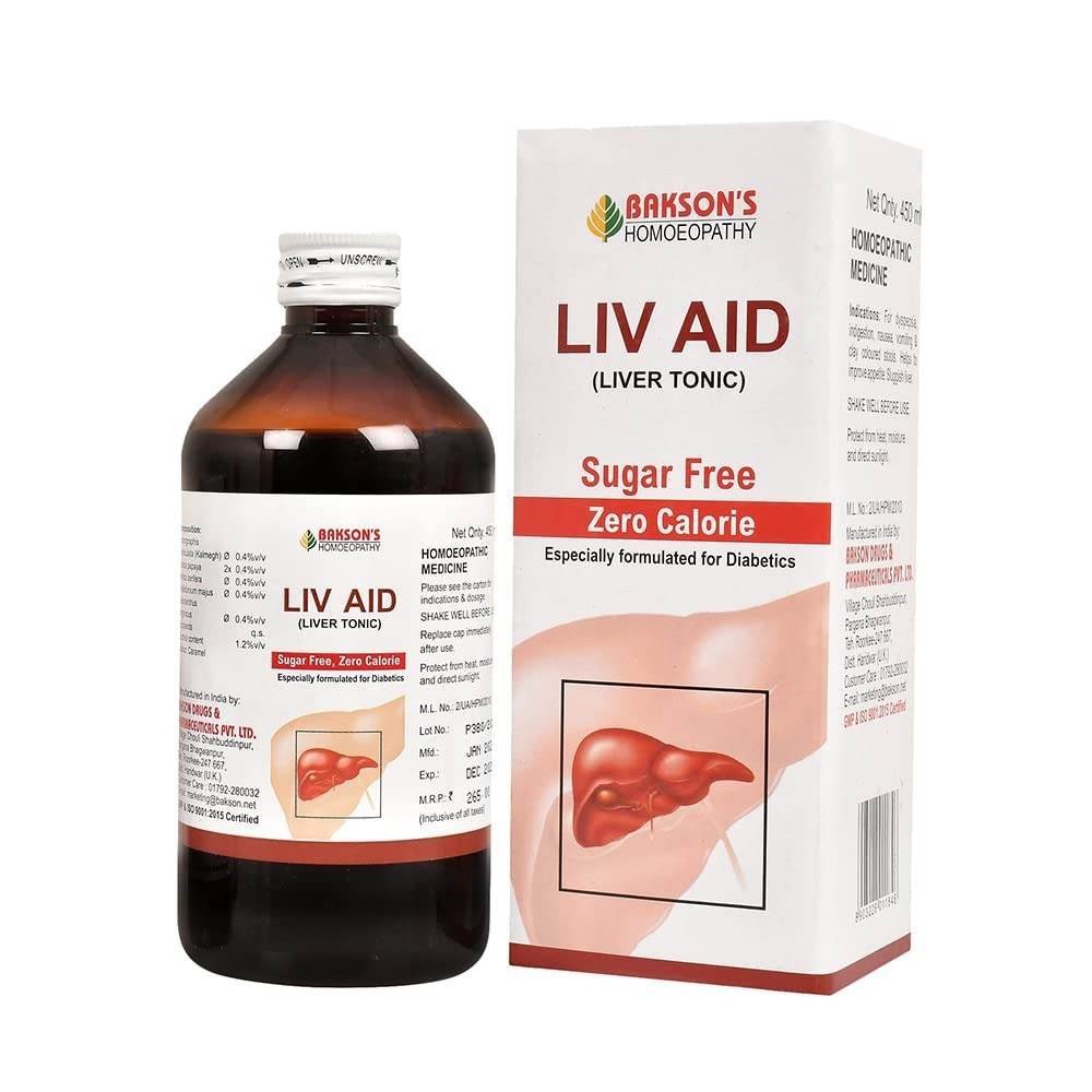 uk61n0WBh7lIL-1.jpg Dr. Bakshi's BAKSON'S HOMOEOPATHY Liv Aid SF Syrup (450ml) - Image 1