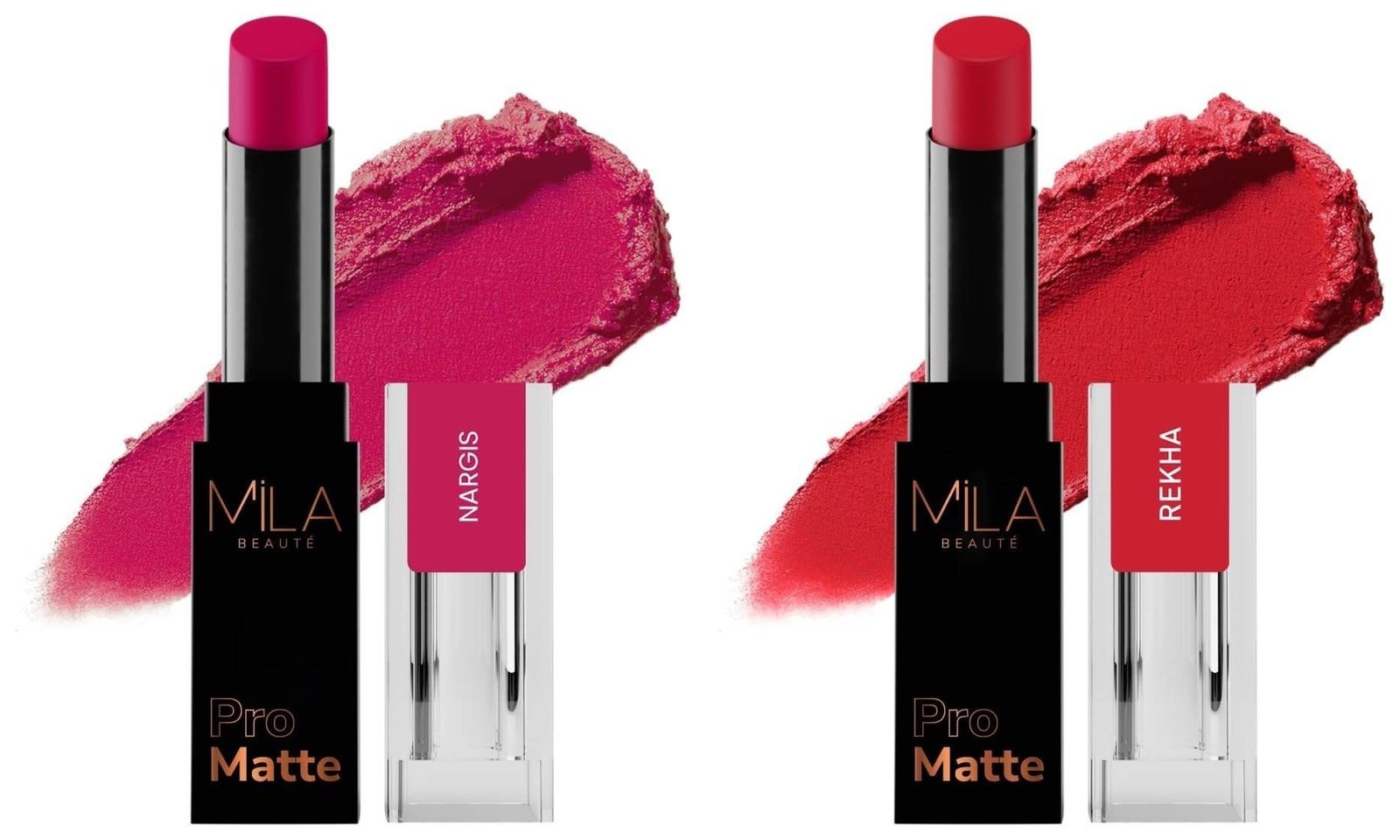 uk61nTEtUOWyL-1-1.jpg MILA Beaute Pro Matte Lipstick | Creamy Matte Lipstick | Shade - Rekha, 4.2g Pro Matte Lipstick | Creamy Matte Lipstick | Shade - Nargis, 4.2g - Fast UK Delivery - Image 1