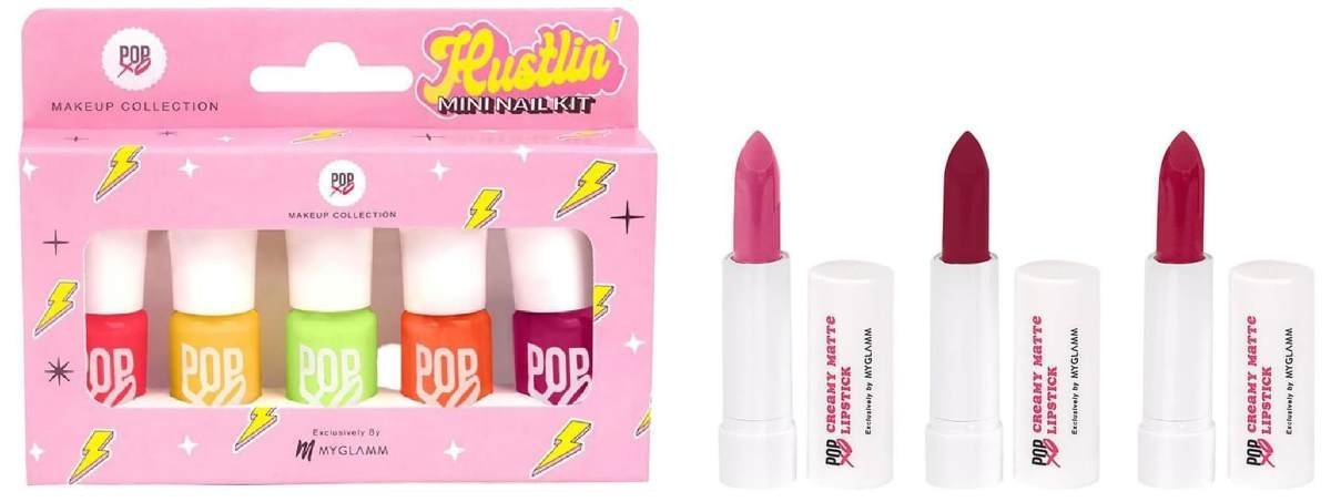 uk61nq5KYG9vL-1-1.jpg MyGlamm POPxo Makeup Collection Glossy Finish & MyGlamm POPxo Makeup Collection - Power Trip Mini Lip Kit Lipstick - Fast UK Delivery - Image 1