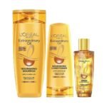 L'Oreal Paris Extraordinary Oil 3 -step Nourishing kit - Shampoo For Dry & Dull Hair (340ml) + Conditioner (180ml) + Hair Serum (30ml) - Fast UK Delivery