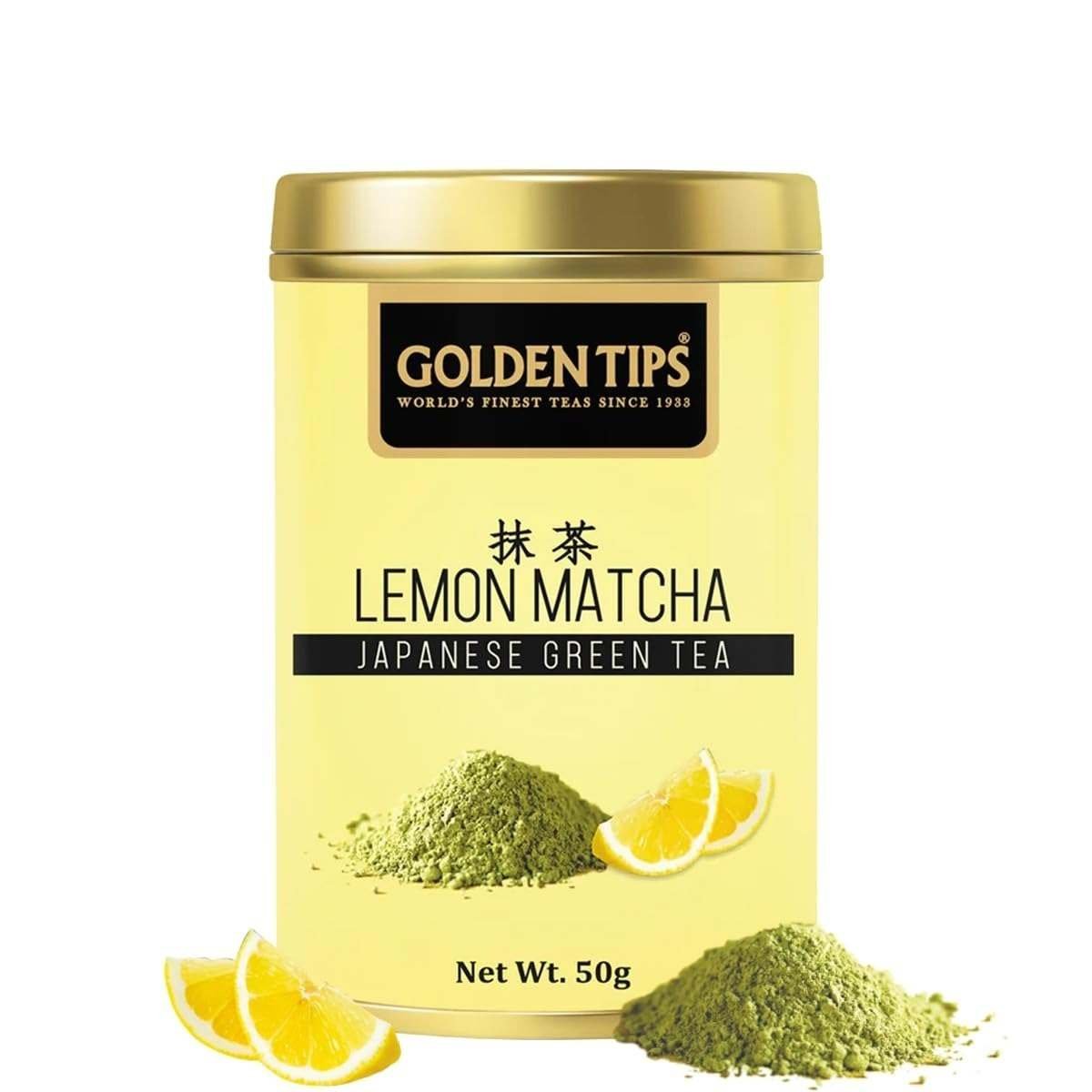 uk61nxKEDcrWL-1-1.jpg Golden Tips Japanese Lemon Matcha Green Tea Powder Tin Can (50 Gram, 25 cups) - Fast UK Delivery - Image 1