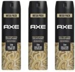 Axe Gold Temptation Long Lasting Deodorant Bodyspray For Men, 215ml (Pack of 3) - Fast UK Delivery