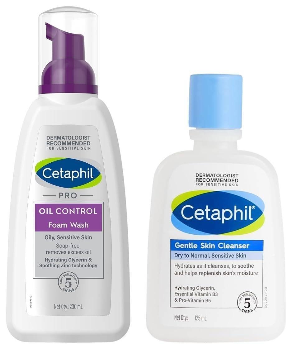 uk61oM6QfMGFL-1-1.jpg Cetaphil Face Wash Gentle Skin Cleanser for Dry to Normal, Sensitive Skin, 125 ml Hydrating Face Wash with Niacinamide, Vitamin B5 PRO Oil Control Foam Face Wash for Acne & Oily Prone Skin 236ml - Fast UK Delivery - Image 1