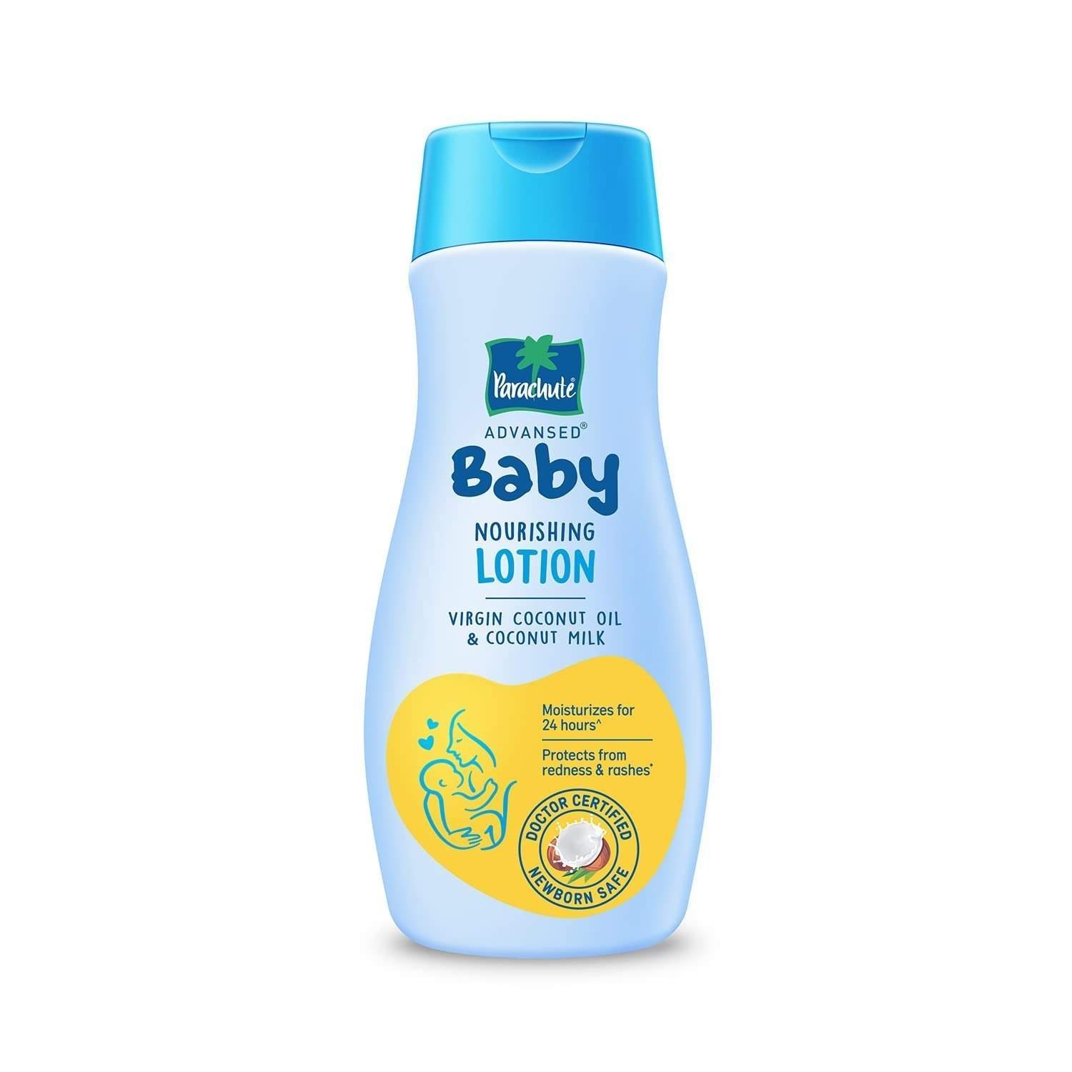 uk61oNdF1okPL-1-1.jpg Parachute Advansed Baby Lotion for New Born Babies|Doctor Certified|Virgin Coconut Oil & Coconut Milk|Ph 5.5|24 Hour Moisturization|200Ml, Blue - Fast UK Delivery - Image 1
