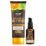 WOW Skin Science Vitamin C Face Wash Tube with 20% Vitamin C Face Serum Combo - Net Vol 130mL - Fast UK Delivery