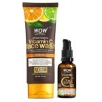 WOW Skin Science Vitamin C Face Wash Tube with 20% Vitamin C Face Serum Combo - Net Vol 130mL - Fast UK Delivery