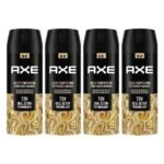 Axe Gold Temptation Long Lasting Deodorant Bodyspray For Men 150 ml, Pack of 4 - Fast UK Delivery