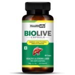 Healthally Biolive Ayurvedic Fatty Liver Detox Capsule/Medicine/Supplement(500 MG),Alcoholic Liver Fat Cleanser & Liver Care Capsule for Liver Health Wellness & Digestion - 60 Capsules - Fast UK Delivery
