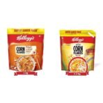 Kellogg's Combo, Kellogg's Corn Flakes Real Almond and Honey, 1 kg and Kellogg's Corn Flakes Original, 1.2 kg - Fast UK Delivery