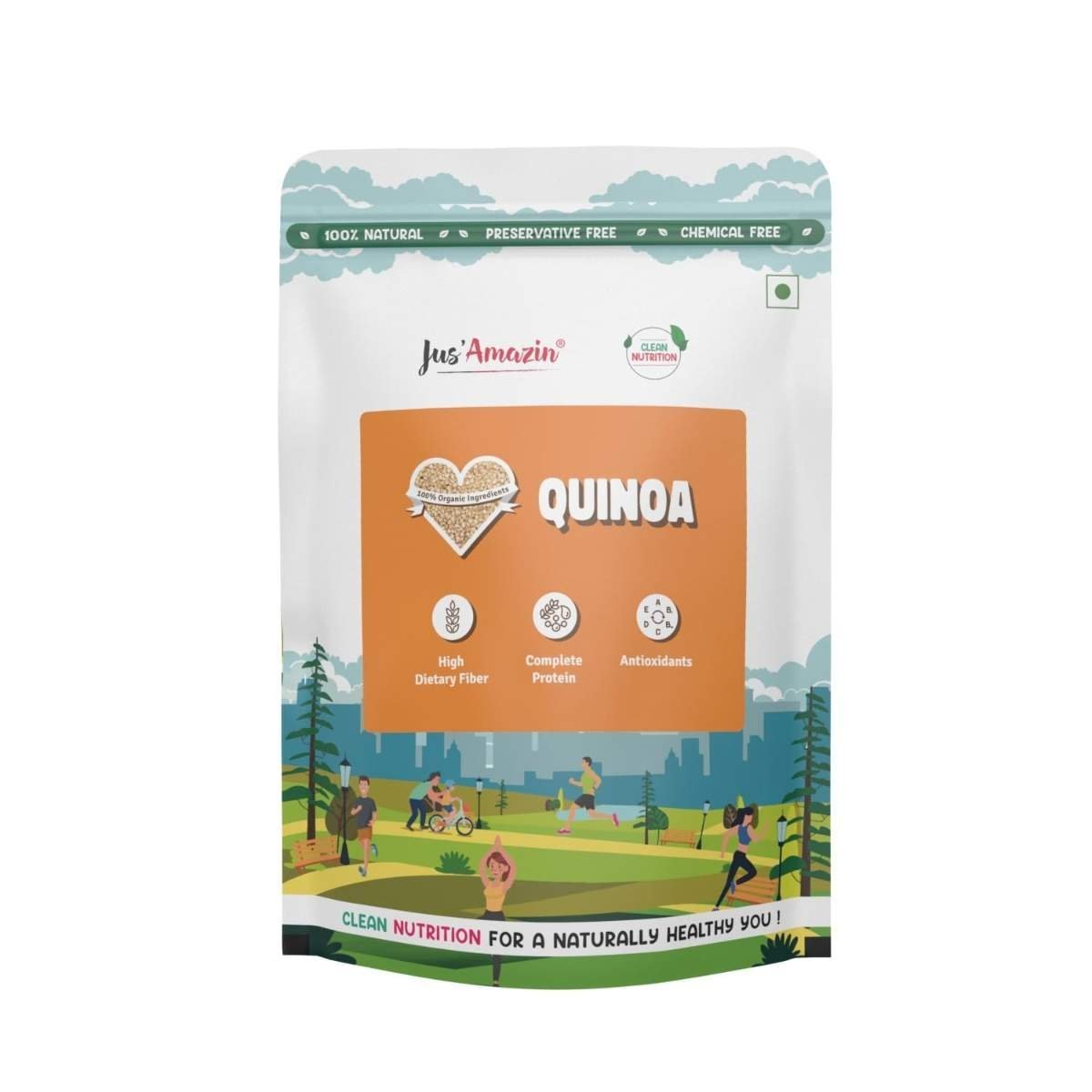 uk61psdQ32tML-1-1.jpg Jus' Amazin Organic Quinoa (1Kg) | High Protein | Naturally Gluten-Free | Rich in Dietary Fiber & Anti-Oxidants | Helps in Weight Loss | Superfood | Clean Nutrition - Fast UK Delivery - Image 1