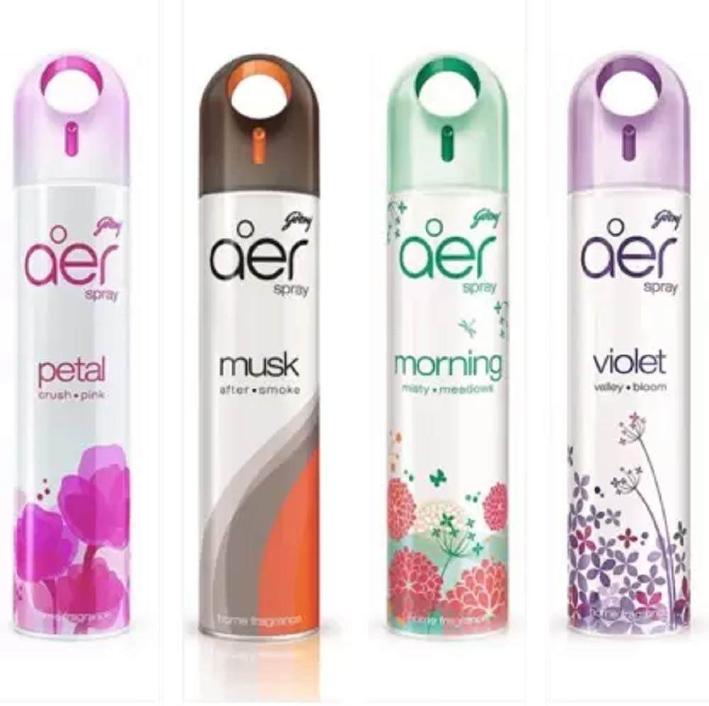 uk61qESrmqDCL-1-1.jpg Godrej Aer Petal Crush Pink, Musk After Smoke, Morning Misty Meadows & Violet Valley Bloom Home Fragrance Spray (Pack of 4 x 240 ml) - Fast UK Delivery - Image 1