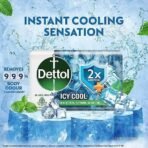 Dettol Icy Cool Bathing Soap Bar With 2x Menthol (600gm), 125gm + 20% Extra Free, Pack of 4 - Fast UK Delivery - Image 3
